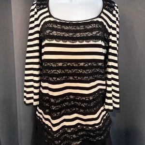 WHMB striped lace shirt